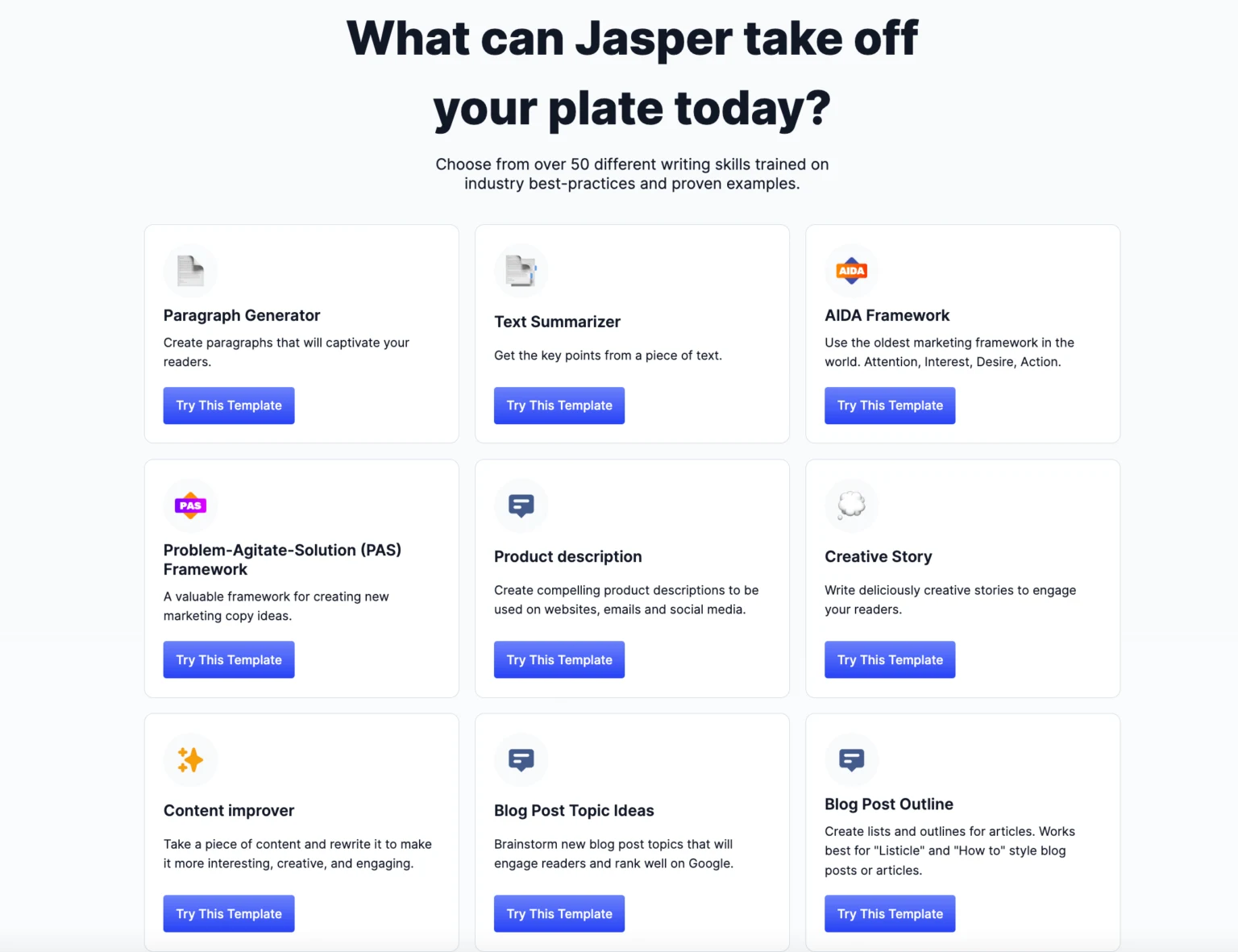 Jasper template dashboard