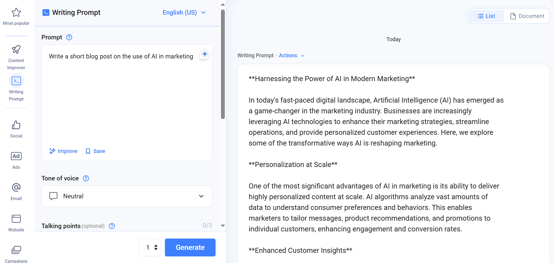 Anyword's output