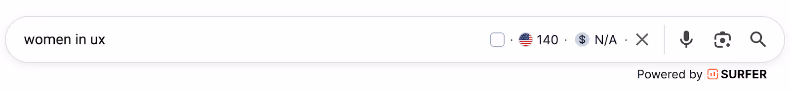 A search bar showing the keyword "Women in UX".