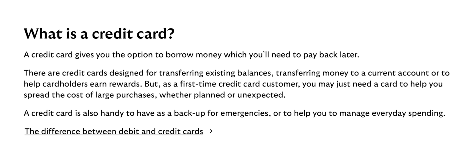 What is a credit card example