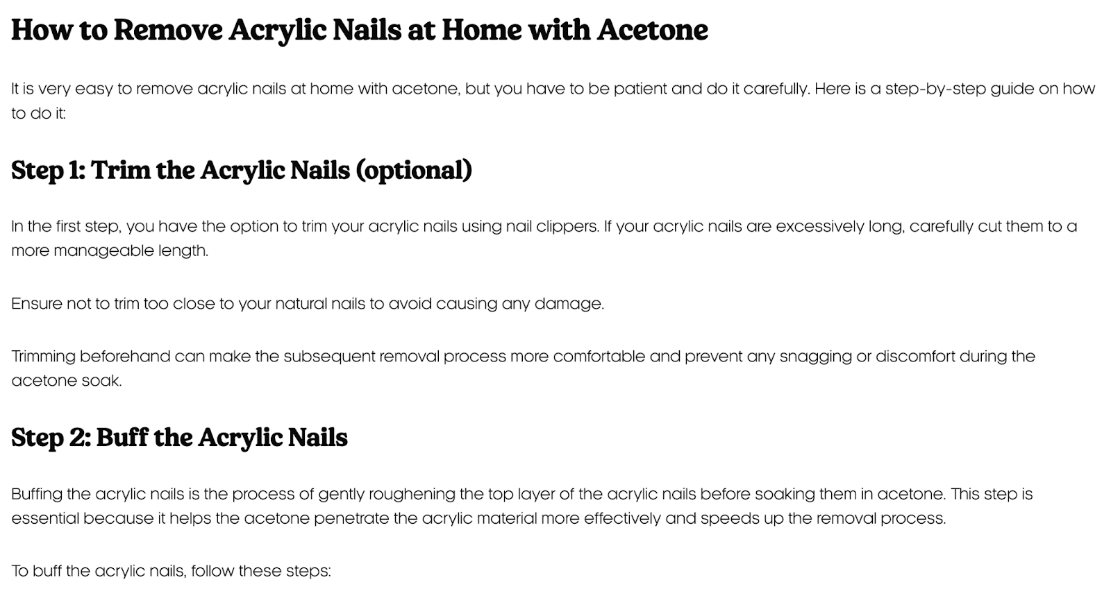 How to remove acrlyic nails at home example